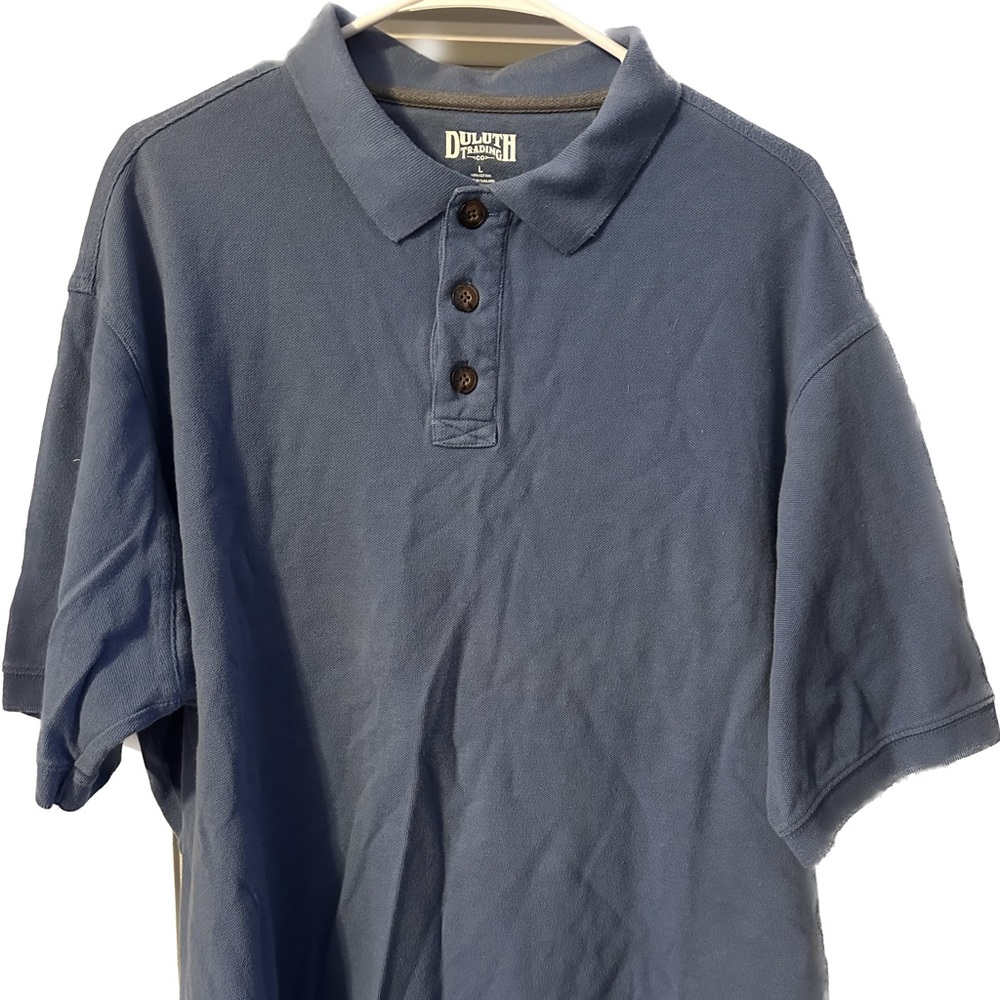 Duluth Trading Company Blue Short Sleeve Polo Size L